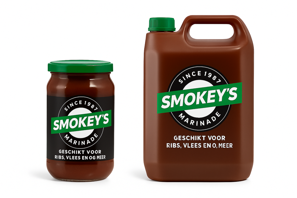 Smokeys 2,5 liter+gratis honey bbq marinade (limited edition)